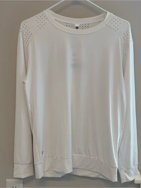 Senita Athletics White Long-Sleeve Vent Tee